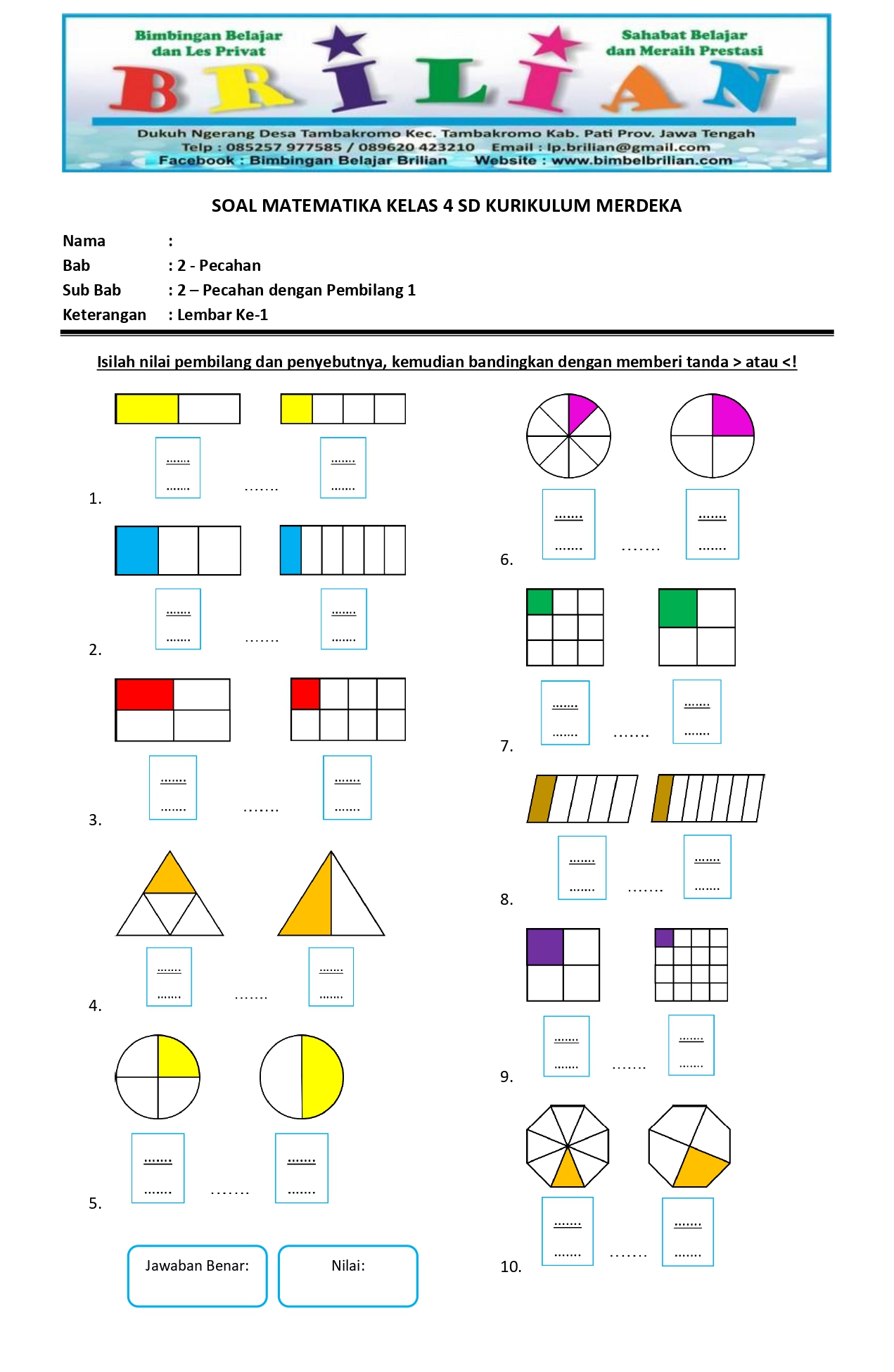 10 Contoh Soal Matematika Kelas 4 Tentang Pecahan Senilai yang Sering Keluar Saat Ujian 10 Contoh Soal Matematika Kelas 4 Tentang Pecahan Senilai yang Sering Keluar Saat Ujian