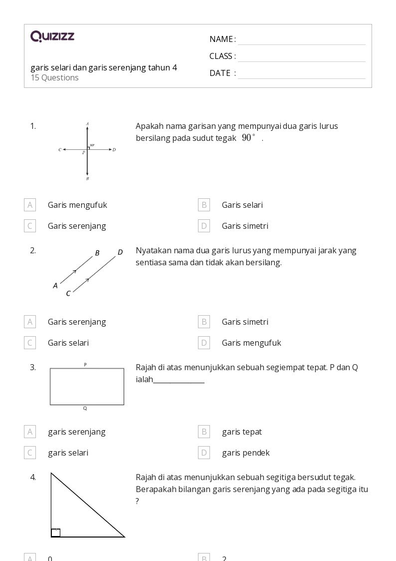 7 Contoh Soal Matematika Kelas 4 Tentang Hubungan Antar Garis yang Sering Keluar di Ujian