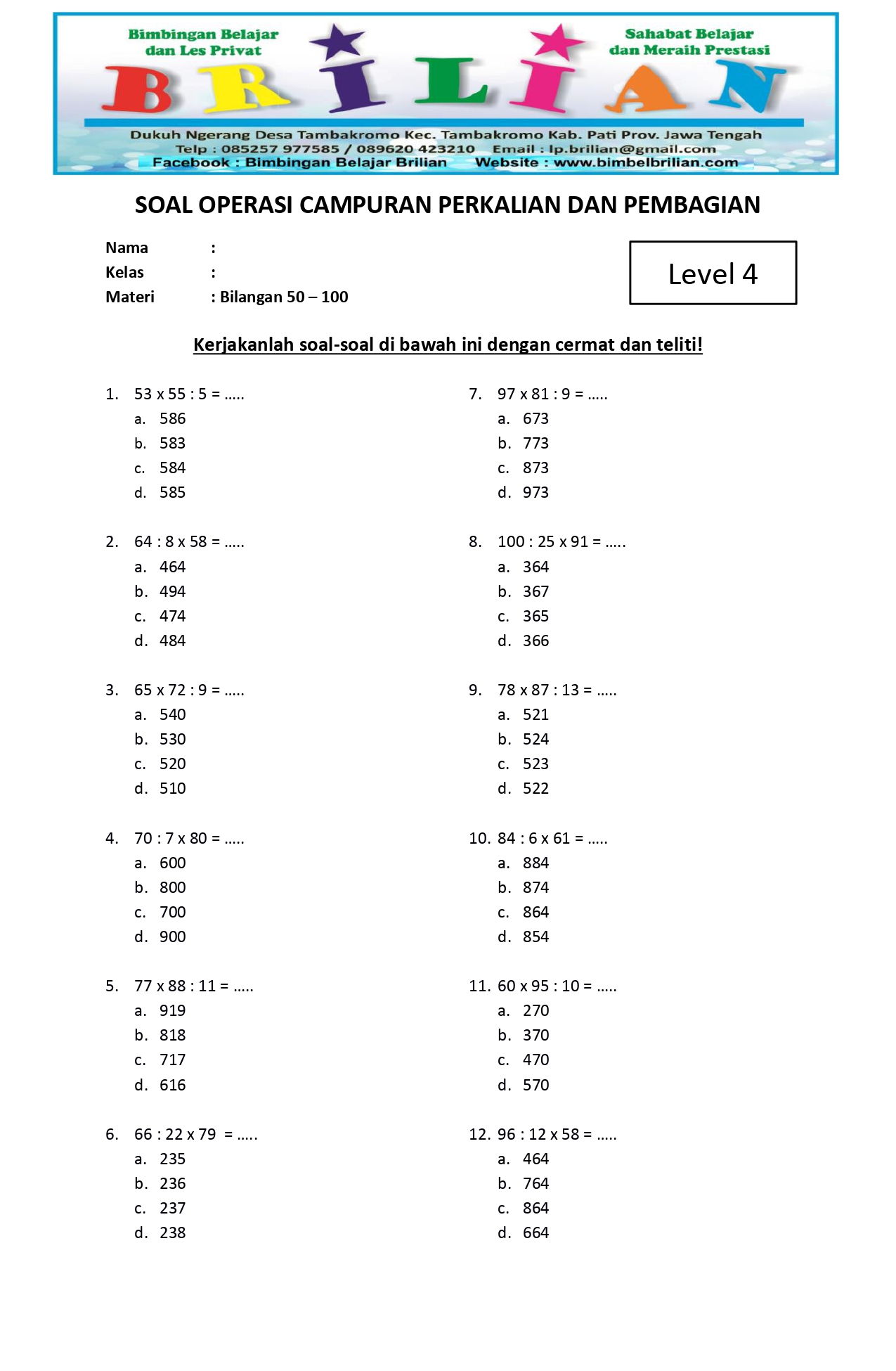 7 Rahasia Nilai Sempurna Menguasai Contoh Soal Matematika Kelas 4 Tematik Terbaru 2026