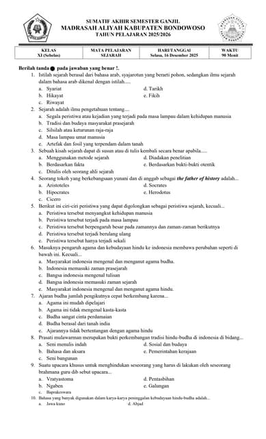 Bocoran 10 Contoh Soal Sejarah Wajib Kelas 11 Semester 2 Agar Ujian Makin Mudah Bocoran 10 Contoh Soal Sejarah Wajib Kelas 11 Semester 2 Agar Ujian Makin Mudah